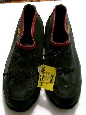 NWT RANGER BY HONEYWELL Overshoes: Ankle Shoe, Ribbed, Black/Red  Size 13